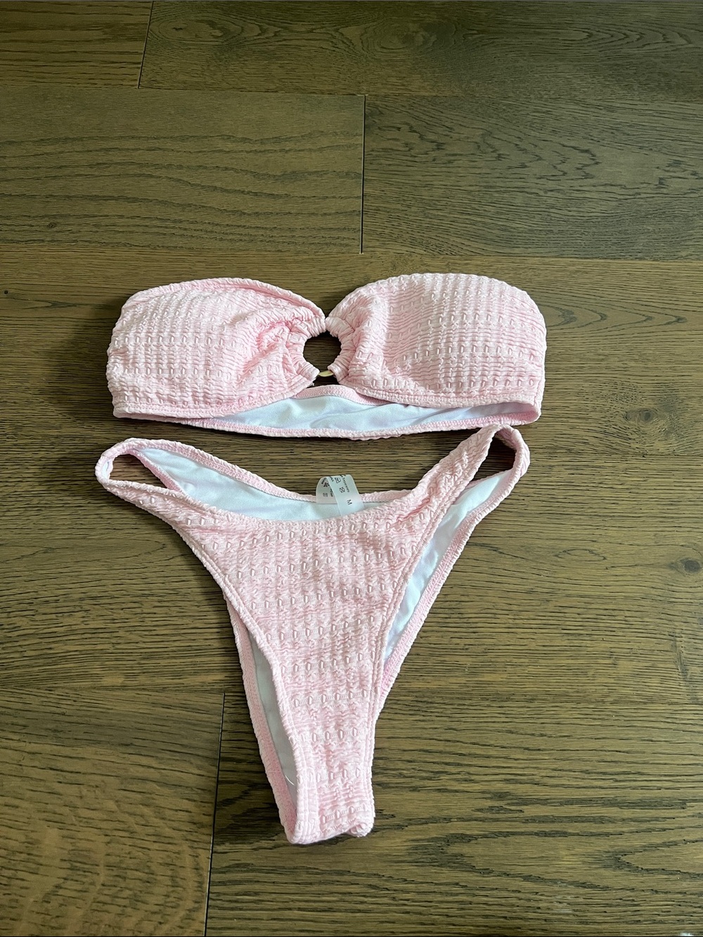 Shein Textured Bandeau Bikini Set